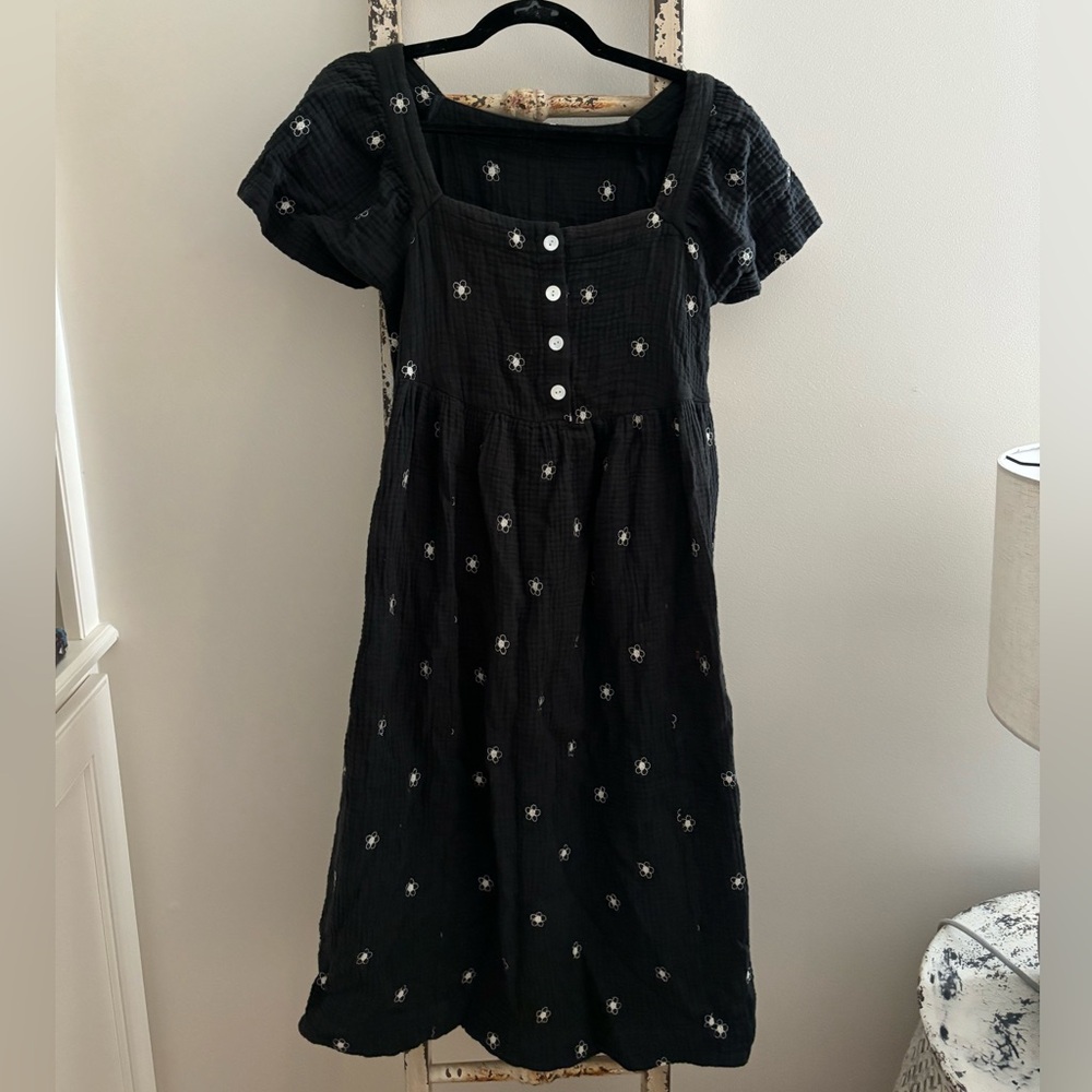 Madewell Black and White Floral Dress
